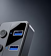 Qeefun 4-Port USB 3.0 Hub, Individual LED Power Switches, 5Gbps Data Transfer USB Splitter with 2...
