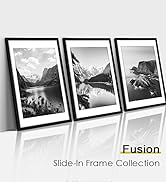 Picrit 18x24 Picture Frame 3 Pack, Black Poster Frame, Display Poster 16 x 20 with Mat or 18 x 24...