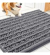 Smiry Dog Door Mat for Muddy Paws 30x20, Extra Soft Absorbent Chenille Doormat, Trap Moisture and...