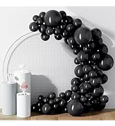 DECOCKRAT 130PCS Black Balloons, Latex Balloons Different Sizes 18/12/10/5 Inch, Helium Balloons ...