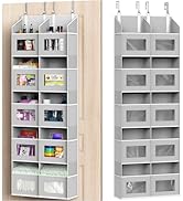 Simple Houseware Extra Large Heavy Duty Over the Door Organizer with 10 Clear Window Pockets, 80 ...