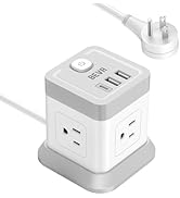 BEVA Power Strip with USB - 5ft Long Extension Cord Desktop Charging Station, Power Strip Cube wi...