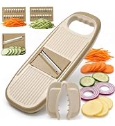 NACOLUS Handheld Mandoline Slicer for Kitchen,3 Blades with Hand Guard | Cute Kiwi -style vegetab...