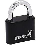 Kingsley Locks 22L Combo Lock, 10,000 Possible Combinations, Combination Padlock, Hardened Steel,...