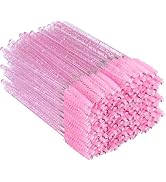 300PCS Crystal Eyelash Mascara Brushes Wands Applicator Makeup Kits (Pink)