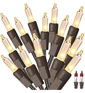ODEETRONIC Steady & Blink Clear Lights, 21.63ft 100 Count Incandescent Christmas Lights, UL Certi...