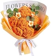 SITUMEIZI Crochet Flower Bouquet Roses, Preserved Flower for Birthday Lover Wife Grandma Friends ...