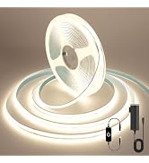AUZIWE COB LED Strip, 16.4ft White LED Strip Light, Dimmable LED Light Strip 4000K Bright Neutral...