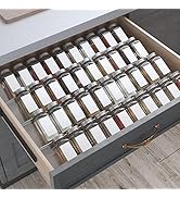 Spice Drawer Organizer, 4 Tiers 2 Set Clear Acrylic Slanted in Drawer Seasoning Jars Insert, Expa...