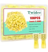 Twidec/100PCS Nylon Spade Connectors Kit 12-10 Gauge Quick Disconnect Fully Insulated Female Wire...