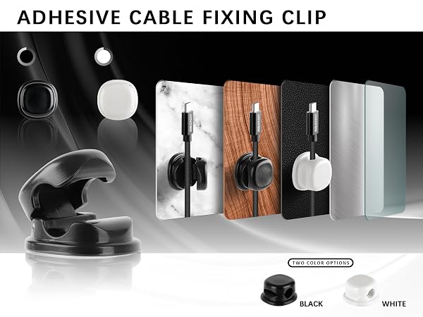 Cord Holder, Cord Organizer Clips, Spring-Loaded Cable Management for Nightstand, Car &amp