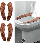 2Pairs Plush Warm Thick Padded Toilet Seat Cover Mat Non Slip Soft Toilet Seat Cushion Washable B...