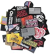 Harsgs 20 Pieces Random Tactical Morale Patch Bundle, Full Embroidery Loop and Hook Patches Set f...