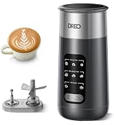 DREO Milk Frother, 8-in-1 Electric Stainless Steel Frother for Latte Art Microfoam and Coffee, 9o...