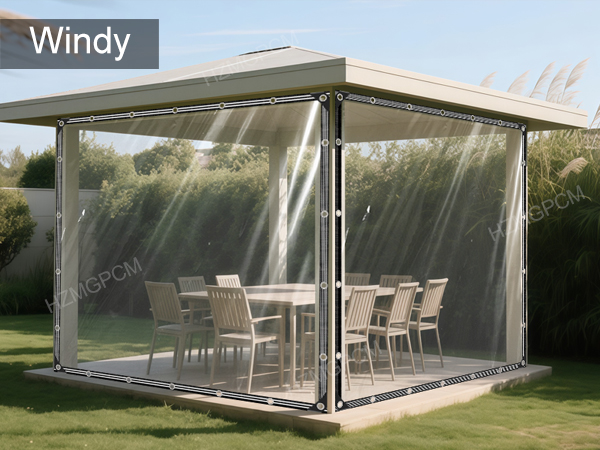 outdoor clear tarp curtain