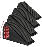 4 Pack Adjustable Spring Door Stoppers Heavy Duty, 3 Inches High Tall Large Metal Door Wedge Stop...