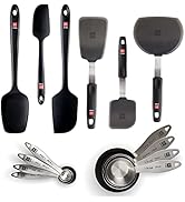 DI ORO 3 Piece Turner Silicone, 3 Piece Seamless Silicone, & 8-Piece Stainless Steel Measuring Cu...