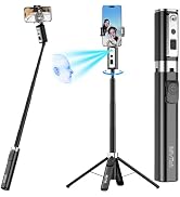 Auto Face Tracking Selfie Stick Tripod for iPhone, Minimalist 360° Rotating AI Tracking Tripod wi...