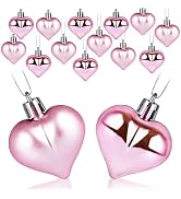 Liitrton 15 PCS Heart Shaped Decorations for Christmas Tree Party Decor Valentine's Day Hanging O...
