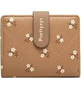 JEKAVA Girls Small Cute Wallets Floral Print Credit Card Holder Pu Leather Bifold Cash Pocket wit...