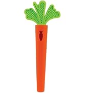 Nuby Silicone Carrot Tube Teether - Baby Teething Toy - Massaging Bristles for Sore Gums - 3+ Months