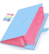 Expanding File Folder, 8 Pockets Accordion File Organizer, A4 Letter Size Paper Document Receipt ...