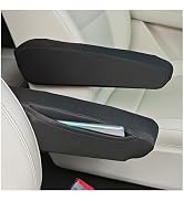 OFBAND 2PCS Arm Rest Cover for Car with Side Pocket,Breathable Cloth Fabric Car Armrest Cover for...