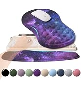 KUOSGM 2-in-1 Ergonomic Set, Wave Rise Keyboard Wrist Rest and Massage Bulge Slope Mouse Pad Wris...