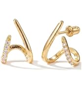 MUMREUES Gold Earrings for Women Trendy 14K Gold Plated Stud Earrings Dainty Minimalis Hypoallerg...
