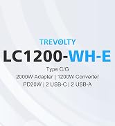2000W Voltage Converter US to Europe for Hair Dryers, 7-in-1 220V to 110V Converter for European ...