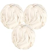 MainBasics Seaweed Infused Bath Shower Loofah Sponge Pouf Body Wash Scrubber (Set of 3)