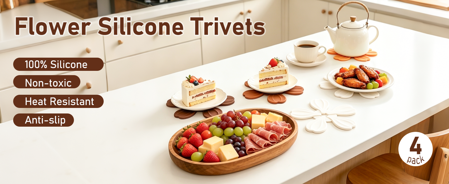 Vynusio Silicone Trivets Set of 4