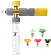 Tool Daily Foam Cannon, Small Foam Cannon for Pressure Washer, 5 Power Washer Nozzle Tips, 1/4 In...