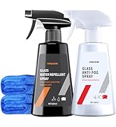 SHIELDOM Anti Fog Spray & Rain Repellent Spray for Car Windshield Glass Water Repellent Defogger ...
