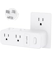 DEPOW Outlet Extender with 360° Rotating Plug, 6 AC Outlet Splitter (1875W/15A), Multi Plug Wall ...