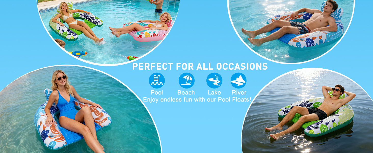 BSIEZC Pool Floats are perfect for all occasions like pool, beach, lake and river. Enjoy endless fun