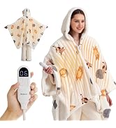 Bedsure Heated Blanket Wearable Shawl - Electric Wrap Poncho Blanket Hoodie for Adult, Winter Gif...