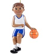 MAXORA Personalized Basketball Ornament - African American Boy Basketball Christmas Ornament 2022...