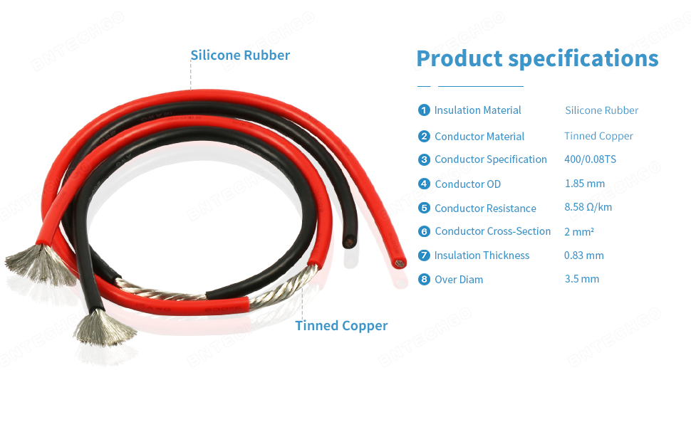 14 AWG 14awg 14ga 14g 14 gauge silicone wire model plane motor car rc motor super low Impedance