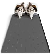 Pieviev Silicone Cat Litter Trapping Mat, 40''x28'' Extra Large Cat Litter Mat, Easy to Clean & S...