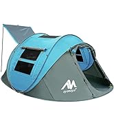 4 Person Pop Up Tents for Camping - AYAMAYA Waterproof Instant Family Tents with Skylight & Remov...