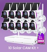 xmartO Solar Wireless Security Camera System, 10CH 4K Expandable WiFi 6 NVR 10 * 4MP 2K Outdoor C...