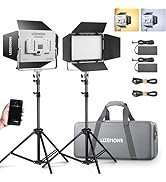 Godox LP600Bi Led Video Light Panel Light with Barndoor, 2-Pack Bi-Color 2800K~6500K 65W Soft Lig...