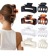SMKSL Medium Hair Clips for Women 8 Pcs Small Claw Clips for Thin and Thick Hair 2 Styles Hair Cl...