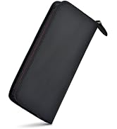 Fountain Pen Case 3 Divided Slots Crazy Horse Leather Pen Holder, Handmade Display Zippered Pouch...