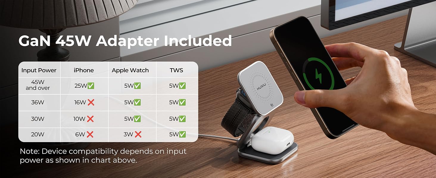 phone watch charger station for iphone and watch charging station 3 in 1 wireless charging station