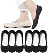 No Show Socks Womens Nylon Non Slip Low Cut Invisible Liner Footies Thin Silk Socks for Flats Loa...