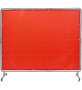 VEVOR Welding Screen with Frame, 6' x 8' Welding Curtain Screen, Flame-Resistant Vinyl Welding Pr...