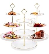 Goaste 3 Pack Tiered Cupcake Stand, Plastic Cupcake Stand Tower, 3 Tier Round Shape Dessert Servi...