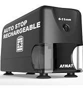 AFMAT Electric Pencil Sharpener, Cordless & Rechargeable, Heavy Duty Classroom Pencil Sharpeners ...